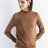 Women's Merino Wool Sweater 2025 Fall Winter Mock Neck Long Sleeve First-Line Ready to Wear Seamless Knit Sweater
