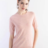 Women's Merino Wool Sweater 2025 Fall Winter Crew Neck Short Sleeve First-Line Ready to Wear Seamless Knit Sweater