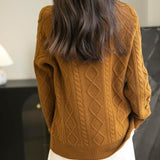 Chanyarn Pull à laine de mérinos de Chanyarn 2025 Automne d'hiver Casual Crewneck à manches longues Câble vintage Pull en tricot
