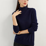 Women's 100% Pure Cashmere Sweater Turtleneck Long Sleeve Warm Soft 2025 Fall Winter Knit Pullover