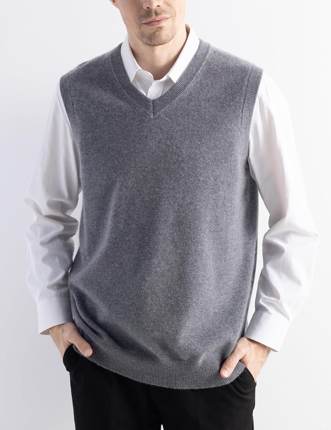 Australian Merino Wool V-Neck Sweater Vest