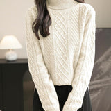 Chanyarn Women's100％Merino Wool Seater 2025秋の冬のタートルネック温かい柔らかいカジュアル長袖ニットセーター
