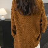 Chanyarn Women's 100% Merino Wool Sweater 2025 Fall Winter V Neck Long Sleeve Vintage Cable Knitted Cardigan Sweater