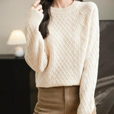 Suéter de lana 100% merino de chanyarn femenino 2025 otoño invierno informal
