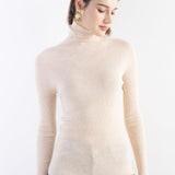 Women's Merino Wool Sweater Fall Winter Turtleneck Rib Long Sleeve First-Line Ready to Wear Seamless Knit Sweater