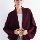 Pull de cardigan de laine mérinos pour femmes 2025 Automne l'hiver ouvert Front Batwing Sleeve Salouch Souchy Cardigan Pull