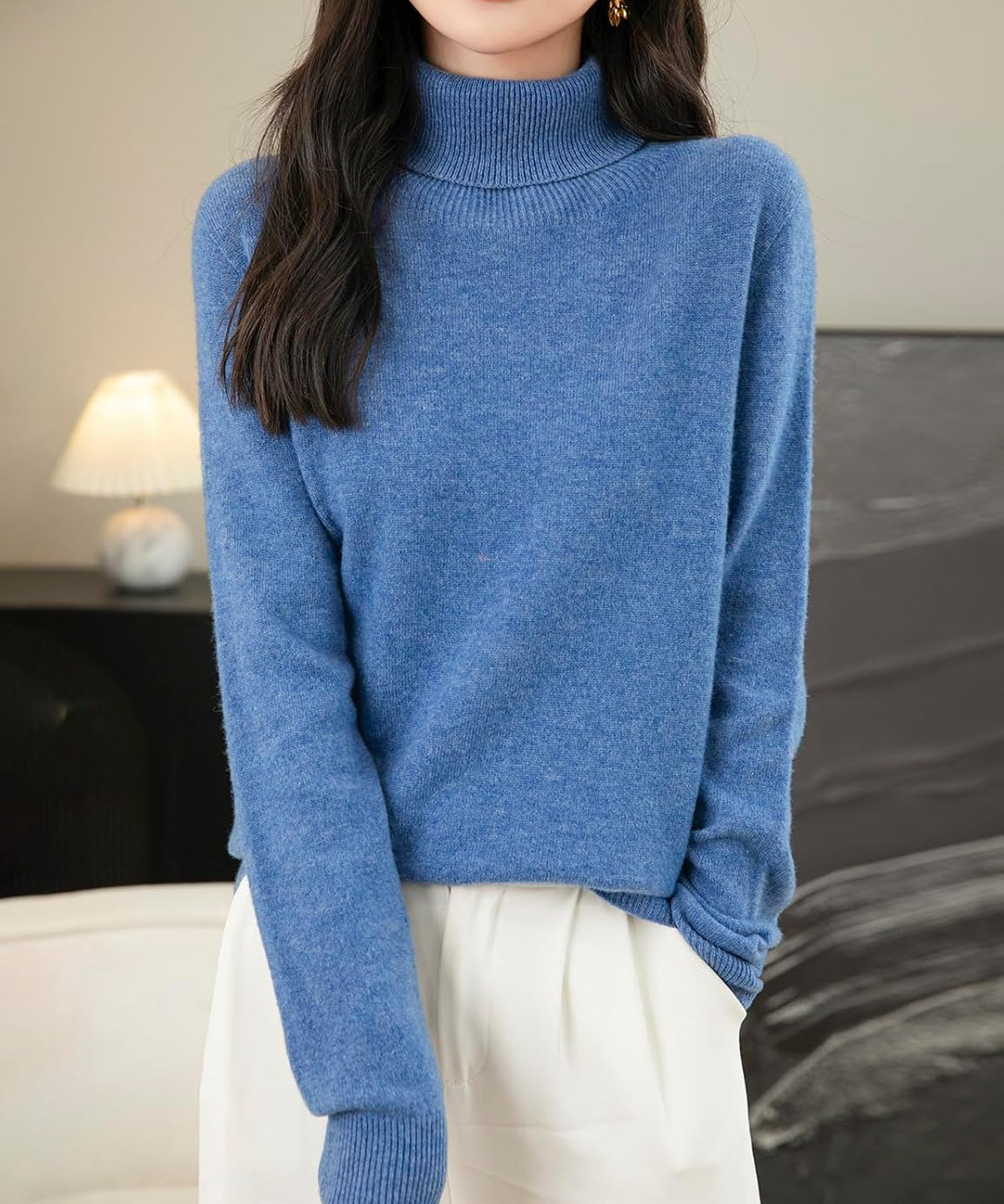 Chanyarn Women's 100% Merino Wool Turtleneck Sweater 2025 First-Line Ready to Wear Long Sleeve Seamless Knit Pullover