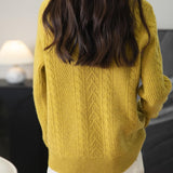 Chanyarn Women's 100% Merino Wool Turtleneck Sweater 2025 Fall Winter Long Sleeve Solid Cable Knitted Pullover Sweater