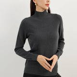 100% Pure Cashmere Women's Sweater Mock Neck Long Sleeve Warm Soft 2025 Fall Winter Knit Pullover