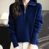 Chanyarn Women's 100% Merino Wool Sweater 2025 Fall Winter 1/4 Zip Pullover Casual Long Sleeve Knit Sweater Tops