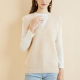 Women's 100% Merino Wool Sweater Vest 2025 Spring Classic V Neck Casual Sleeveless Knit Sweater Vest