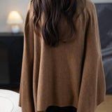 Women's Merino Wool Blend Oversized Cardigan Sweater 2025 Fall Winter Fashion Casual Batwing Sleeve Knit Cardigan