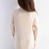 Girls 100% Merino Wool Sweater Fall Winter First-Line Ready to Wear Turtleneck Long Sleeve Seamless Pullover