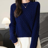 Chanyarn Women's Crew Neck 100% Merino Wool Sweater 2025 Otoño Invierno Clásico Vintage Cable Vintage Cálido de manga larga Sétera de manga larga