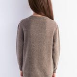 Girls 100% Merino Wool Sweater Fall Winter First-Line Ready to Wear Crewneck Long Sleeve Seamless Knit Sweater
