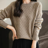 Suéter de lana 100% merino de chanyarn femenino 2025 otoño invierno informal