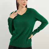 Chanyarn 100% Pure Cashmere Women's Sweater V-Neck Long Sleeve 2025 Fall Winter Warm Soft Knit Pullover