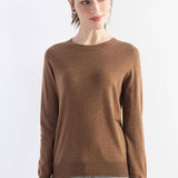 Women's Merino Wool Sweater 2025 Fall Winter Crew Neck Long Sleeve First-Line Ready to Wear Seamless Knit Sweater