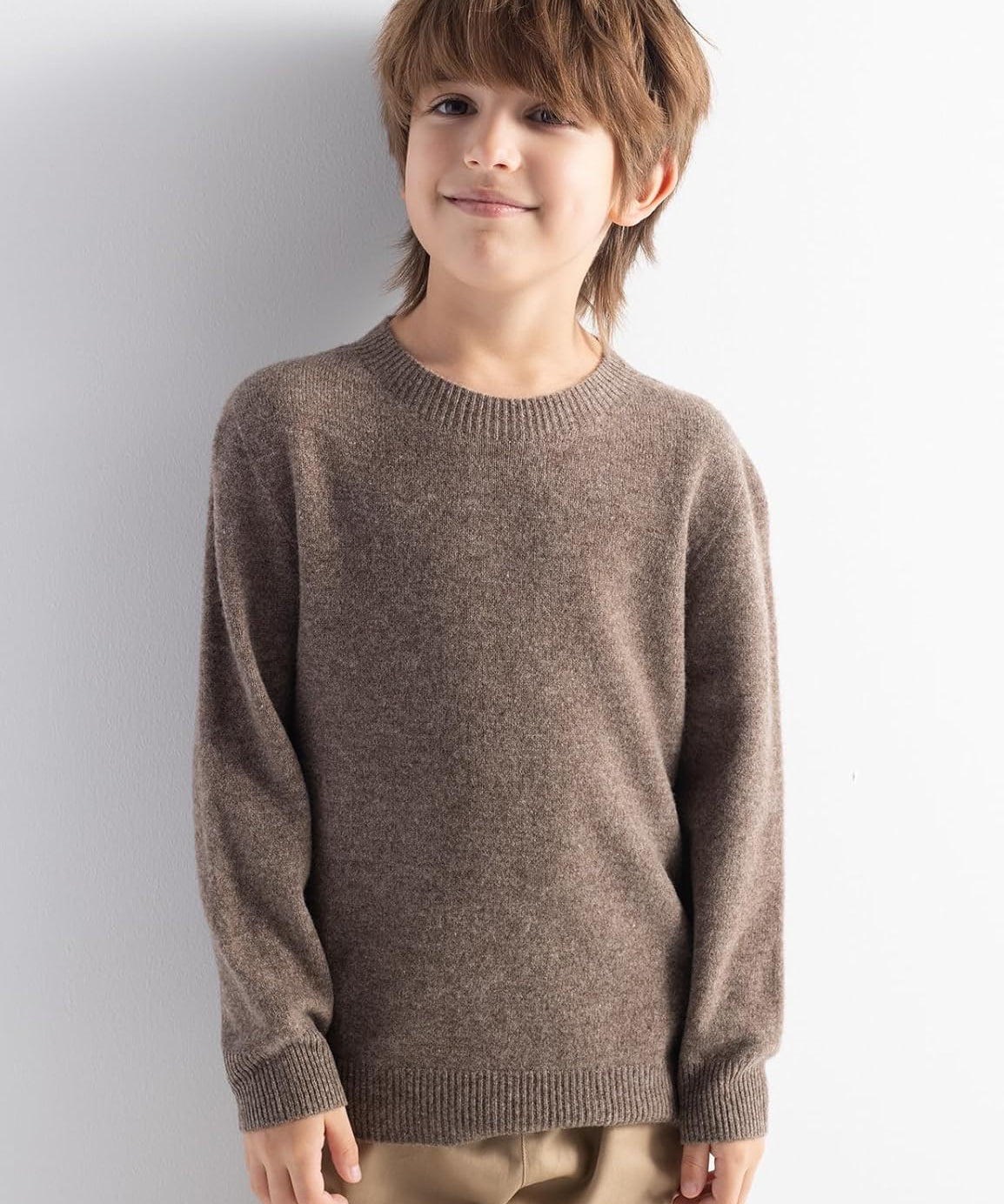 Boys' 100% Merino Wool Seamless Crewneck Sweater