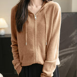 Cardigan de munición larga de manga larga de manga larga de lana 100% merino