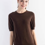 Women's Merino Wool Sweater 2025 Fall Winter Crew Neck Short Sleeve First-Line Ready to Wear Seamless Knit Sweater