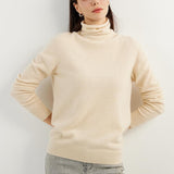 100% Pure Cashmere Women's Sweater Turtleneck Long Sleeve Warm Soft 2025 Fall Winter Knit Pullover