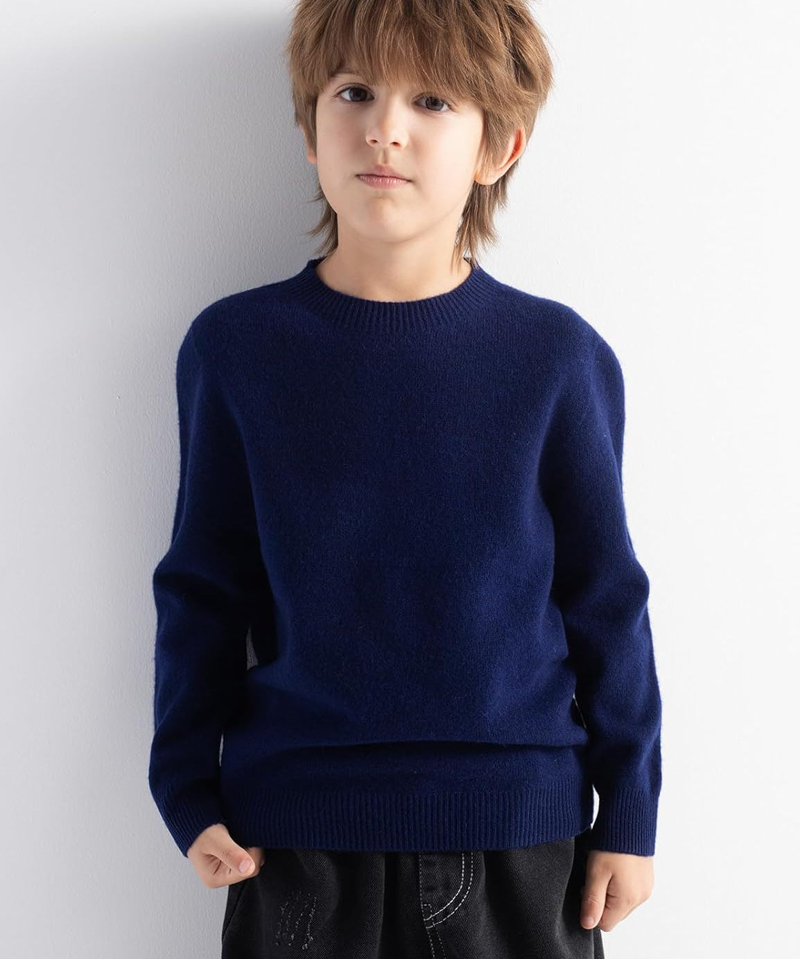 Boys' 100% Merino Wool Seamless Crewneck Sweater
