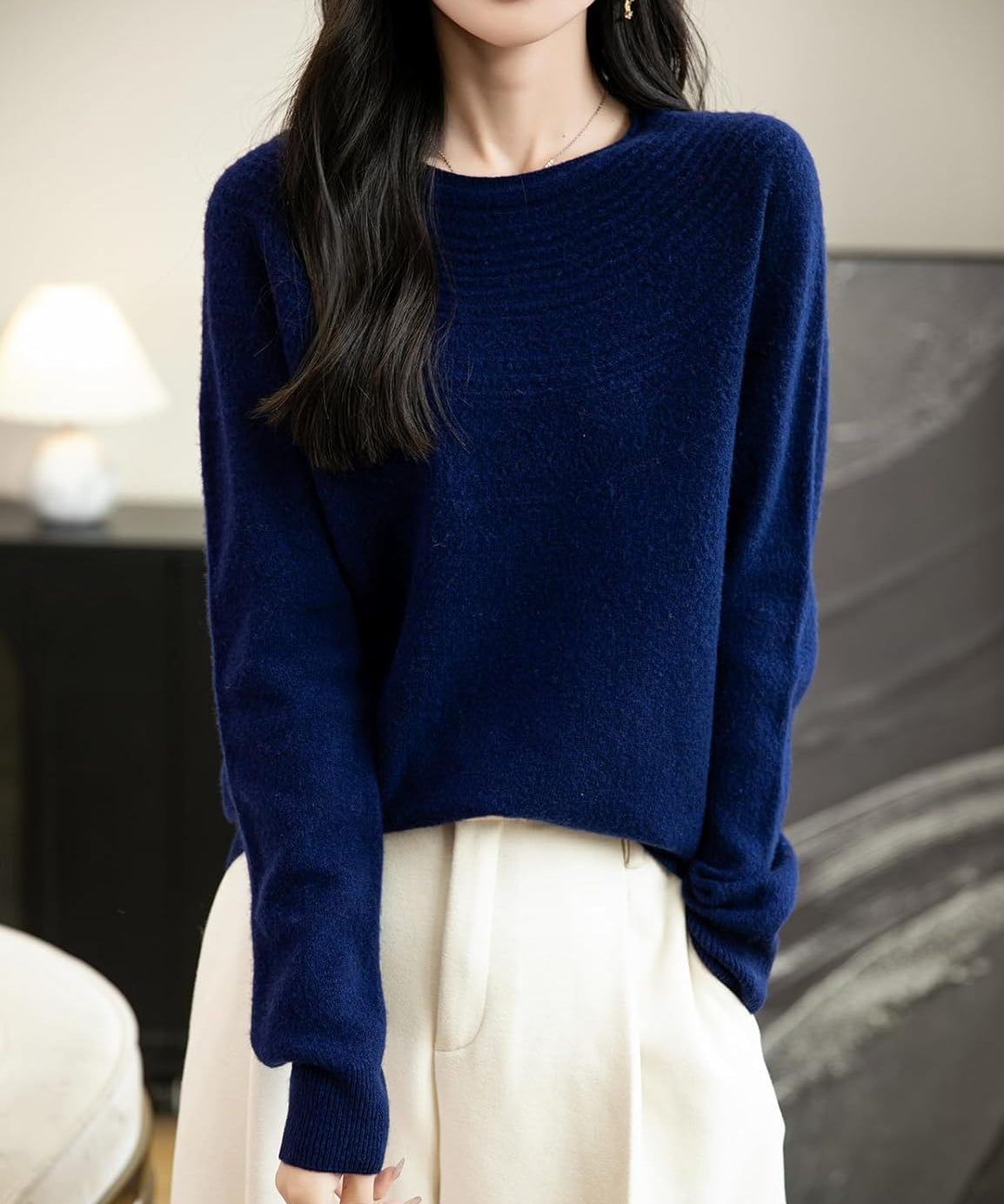100% Merino Wool Crewneck Long Sleeve Seamless Sweater