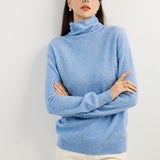 100% Pure Cashmere Women's Sweater Turtleneck Long Sleeve Warm Soft 2025 Fall Winter Knit Pullover
