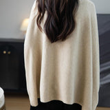 Women's Merino Wool Blend Oversized Cardigan Sweater 2025 Fall Winter Fashion Casual Batwing Sleeve Knit Cardigan