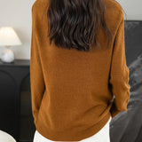 Chanyarn Women's 100% Merino Wool Seamless Sweater Mock Neck First-Line Ready to Wear Long Sleeve Knitted Pullover Tops