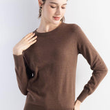 Women's Merino Wool Sweater 2025 Fall Winter Crew Neck Long Sleeve First-Line Ready to Wear Seamless Knit Sweater