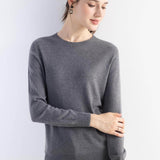 Women's Merino Wool Sweater 2025 Fall Winter Crew Neck Long Sleeve First-Line Ready to Wear Seamless Knit Sweater