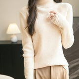 Women's 100% Merino Wool Turtleneck Sweater 2025 Fall Winter Long Sleeve Warm Soft Ribbed Knit Pullover Sweater