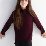 男の子と女の子100％メリノウールのセーター秋の冬の最初のライン長いSLを着用する準備ができています