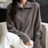 Women's Merino Wool Blend Cardigan 2025 Fall Winter Casual Mock Neck Long Sleeve Knit Cardigan with Buttons