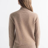 Women's 100% Pure Cashmere Sweater Mock Neck Long Sleeve Warm Leisure 2025 Fall Winter Knit Pullover