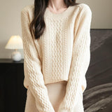 Chanyarn Women's Crew Neck 100% Merino Wool Sweater 2025 Otoño Invierno Cable Cable de manga larga suave suave suéter de manga larga