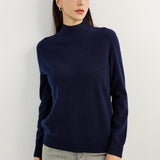 100% Pure Cashmere Women's Sweater Mock Neck Long Sleeve Warm Soft 2025 Fall Winter Knit Pullover