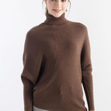Women's Merino Wool Oversized Sweater 2025 Fall Winter Turtleneck Batwing Sleeve Loose Fit Knit Pullover Sweater