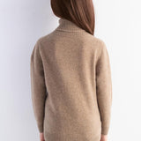 Girls 100% Merino Wool Sweater Fall Winter First-Line Ready to Wear Turtleneck Long Sleeve Seamless Pullover
