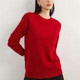 Women's 100% Pure Cashmere Sweater 2025 Fall Winter Crew Neck Long Sleeve Warm Soft Knitted Pullover