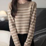 Pull à laine maternelle 100% mérinos pour femmes 2025 Cable d'hiver automne à manches longues à manches longues à manches longues et à tricot doux
