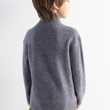 Boys 100% Merino Wool Sweater Fall Winter First-Line Ready to Wear Turtleneck Long Sleeve Seamless Knit Sweater