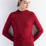 Women's Merino Wool Sweater 2025 Fall Winter Mock Neck Long Sleeve First-Line Ready to Wear Seamless Knit Sweater