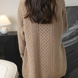 Chanyarn Women's 100% Merino Wool Sweater 2025 Fall Winter V Neck Long Sleeve Vintage Cable Knitted Cardigan Sweater