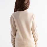 Girls 100% Merino Wool Sweater Fall Winter First-Line Ready to Wear Crewneck Long Sleeve Seamless Knit Sweater