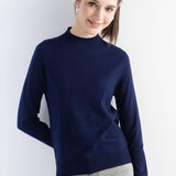 Women's Merino Wool Sweater 2025 Fall Winter Mock Neck Long Sleeve First-Line Ready to Wear Seamless Knit Sweater