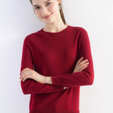 Women's Merino Wool Sweater 2025 Fall Winter Crew Neck Long Sleeve First-Line Ready to Wear Seamless Knit Sweater