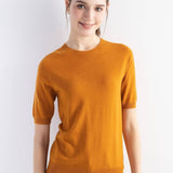 Women's Merino Wool Sweater 2025 Fall Winter Crew Neck Short Sleeve First-Line Ready to Wear Seamless Knit Sweater